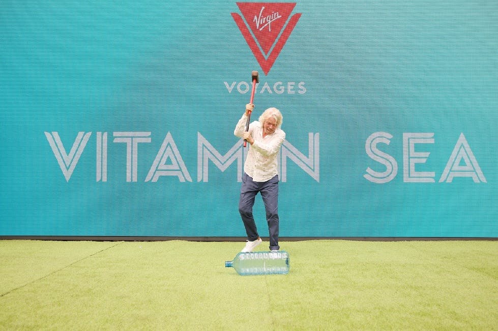 Sir Richard Branson with hammer