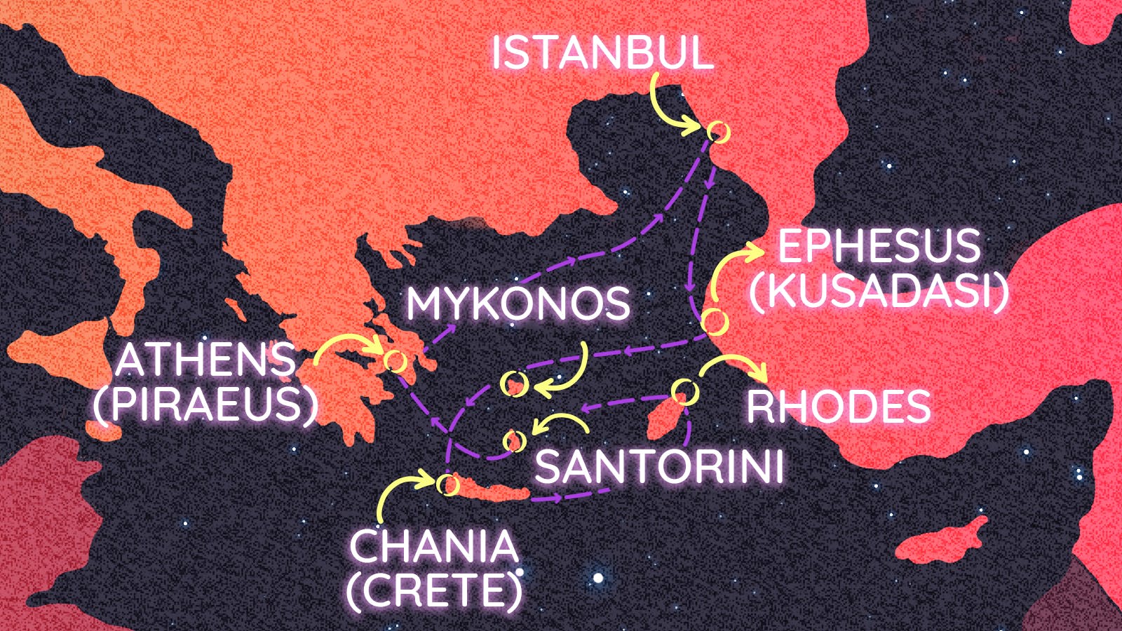 Map of Istanbul Delights & Santorini Dreams itinerary