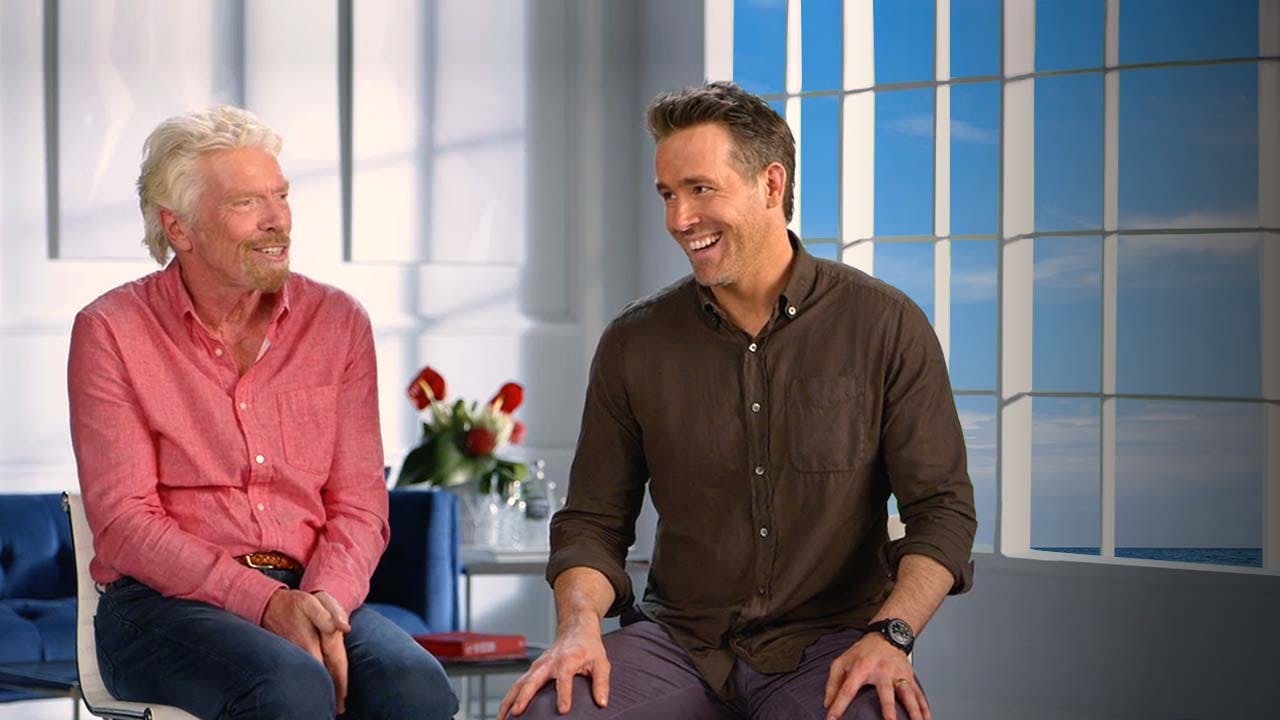 Sir Richard Branson and Ryan Reynolds chatting