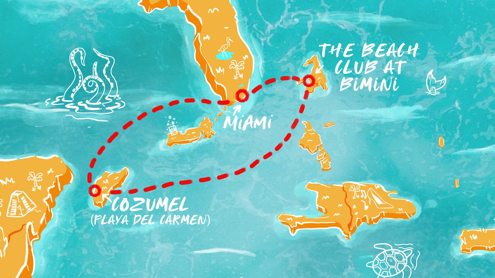 Map of Scarlet New Year's Ahoy! itinerary