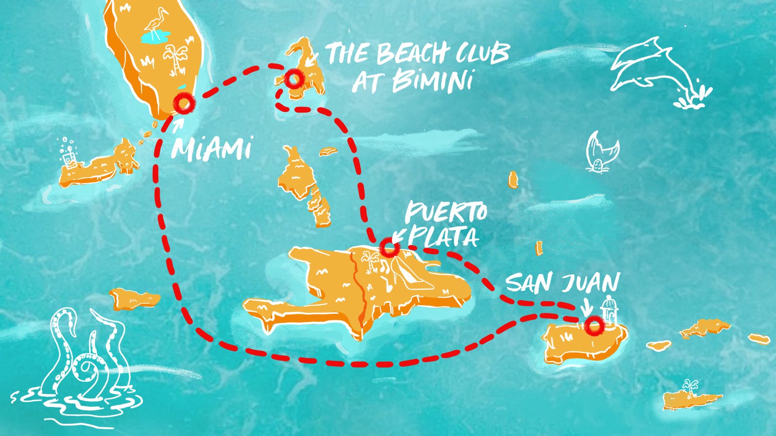 Map of Resilient Caribbean Holidays itinerary