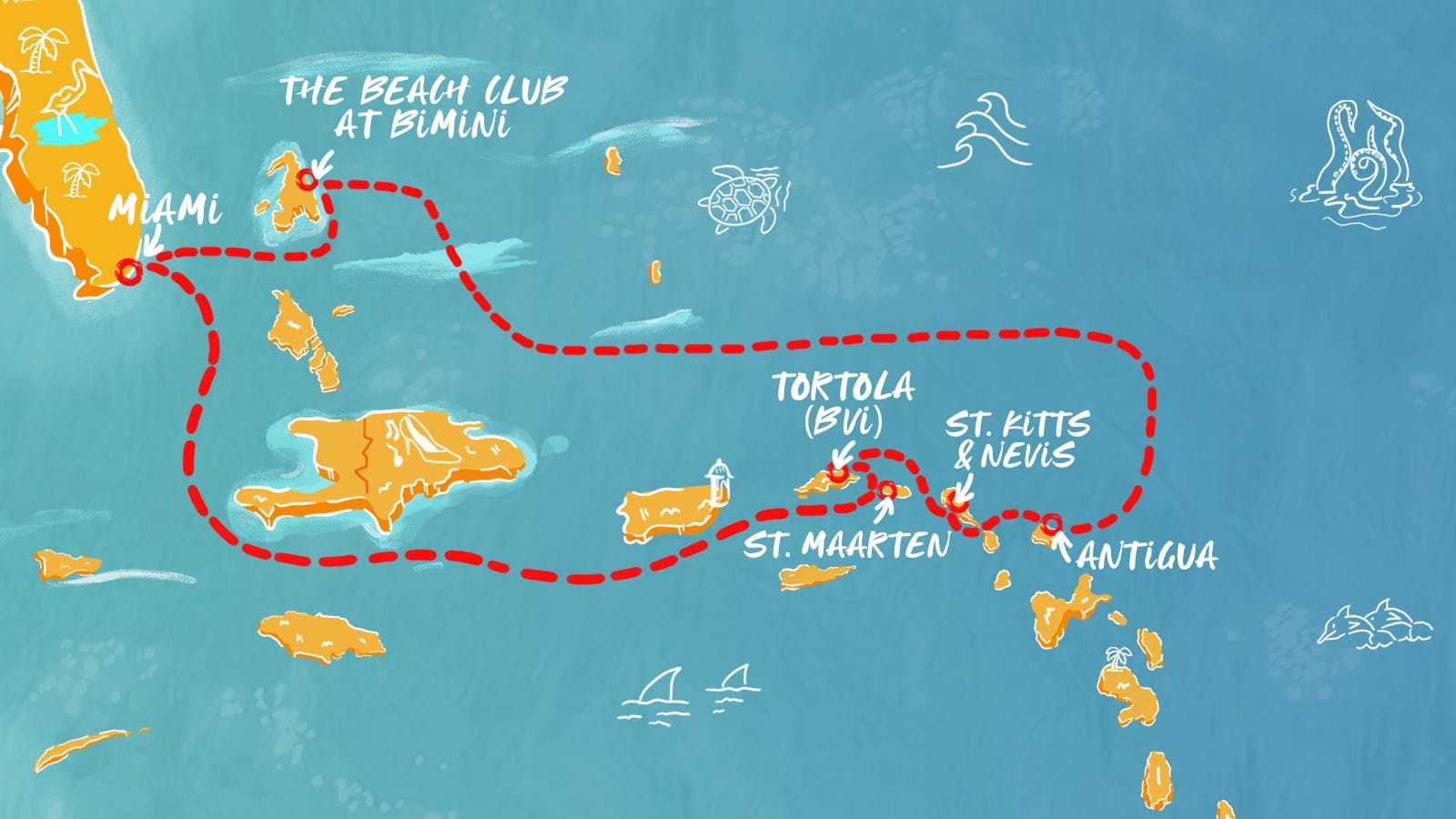 Map of St. Isles & Sun-soaked Seas itinerary
