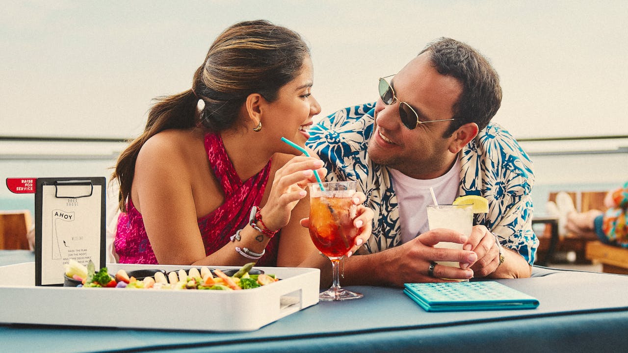 Couple enjoying food