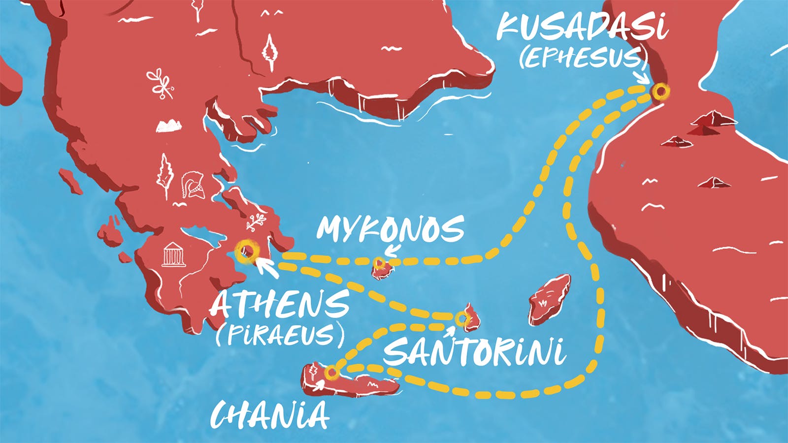 Map of Greek Island Hues & Turkish Views itinerary