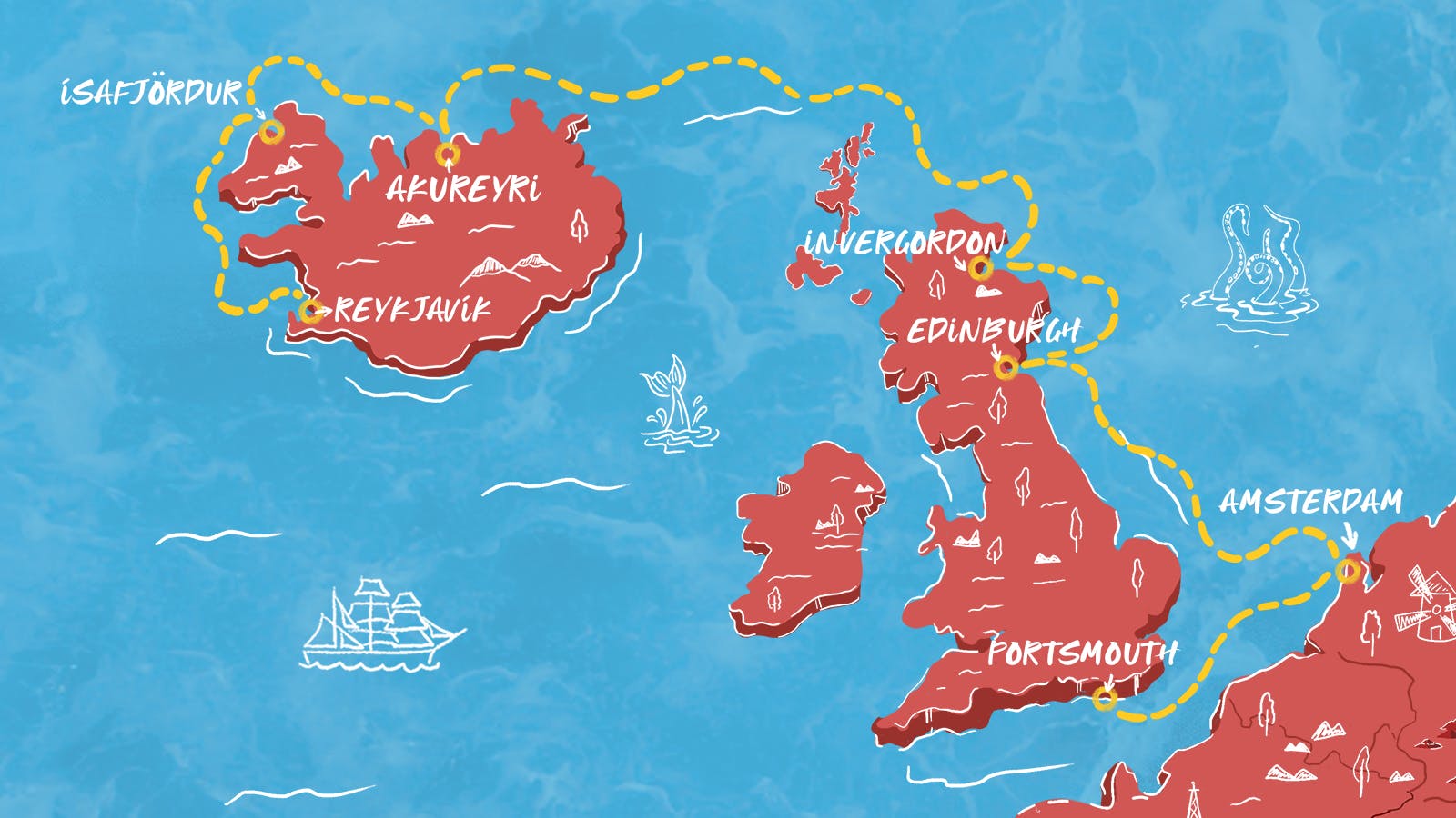 Map of English Elegance to Idyllic Iceland itinerary