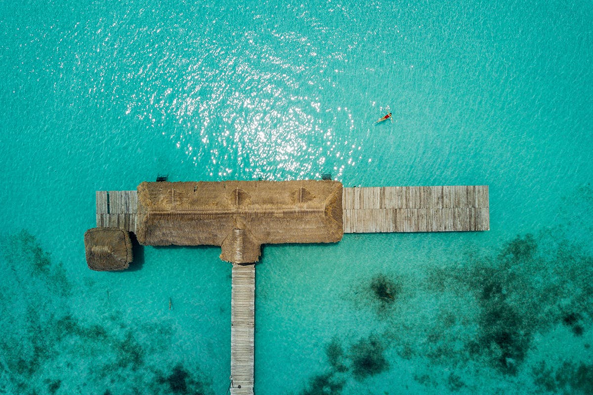 Zenit view of cabana on Blue Lagoon 