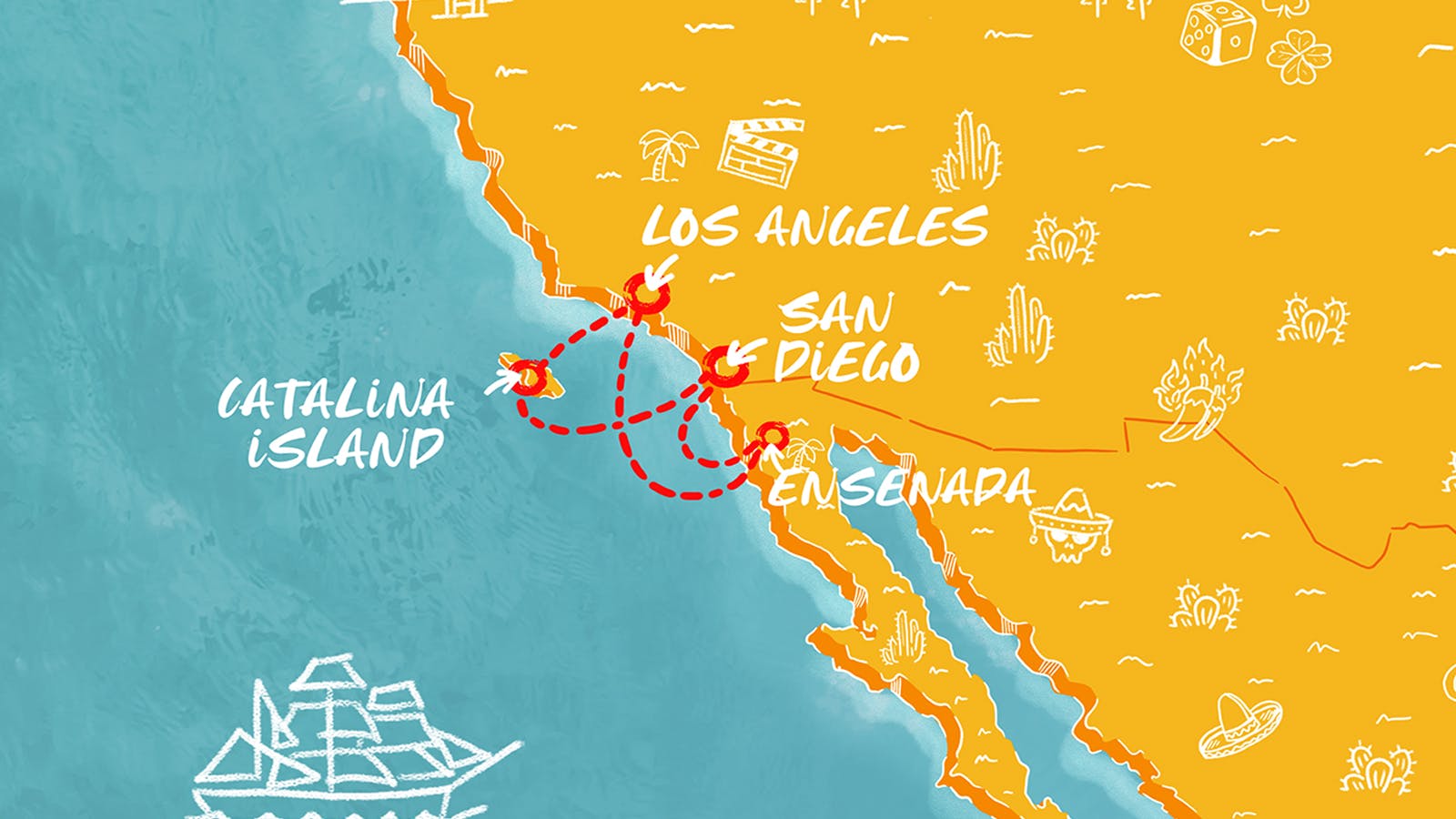 Map of SoCal & Ensenada: Halloween Edition itinerary