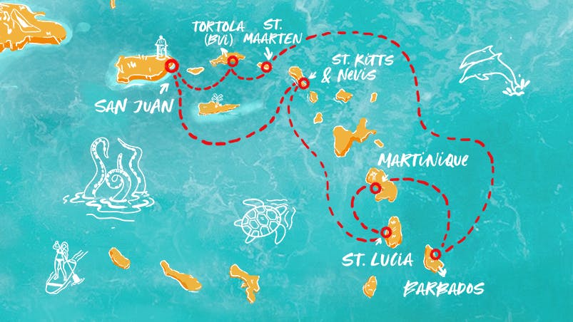 Map of Pre-Holiday Caribbean Refresh itinerary