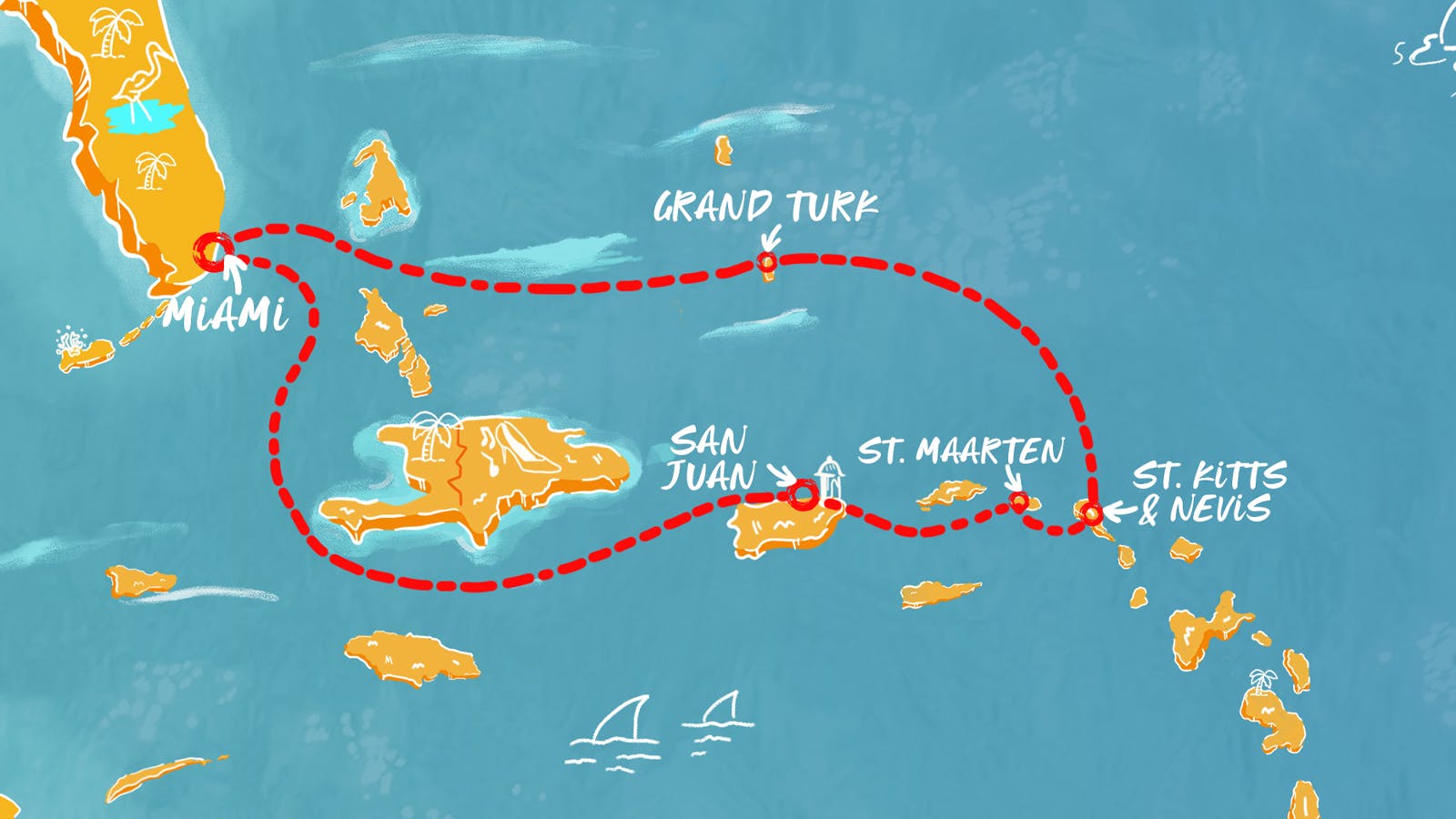 Map of Brilliant New Year's Ahoy! itinerary