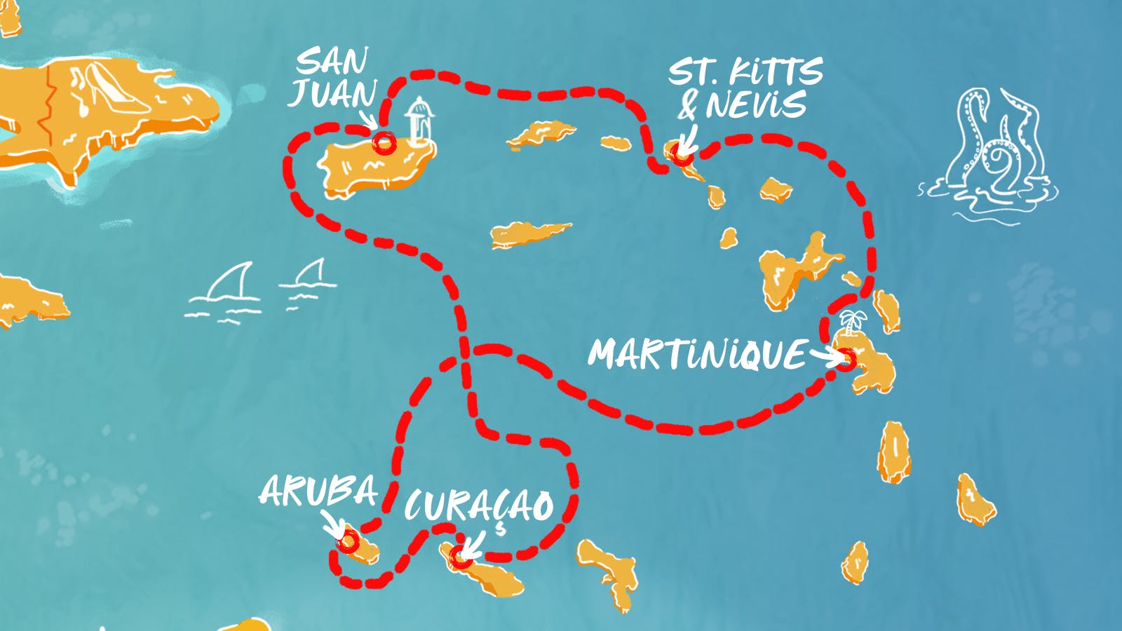Map of Valiant's Haunted Halloween Soirée itinerary