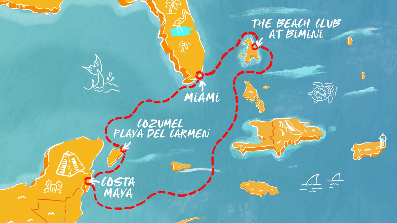 Map of Mexico & Bimini: Halloween Edition itinerary