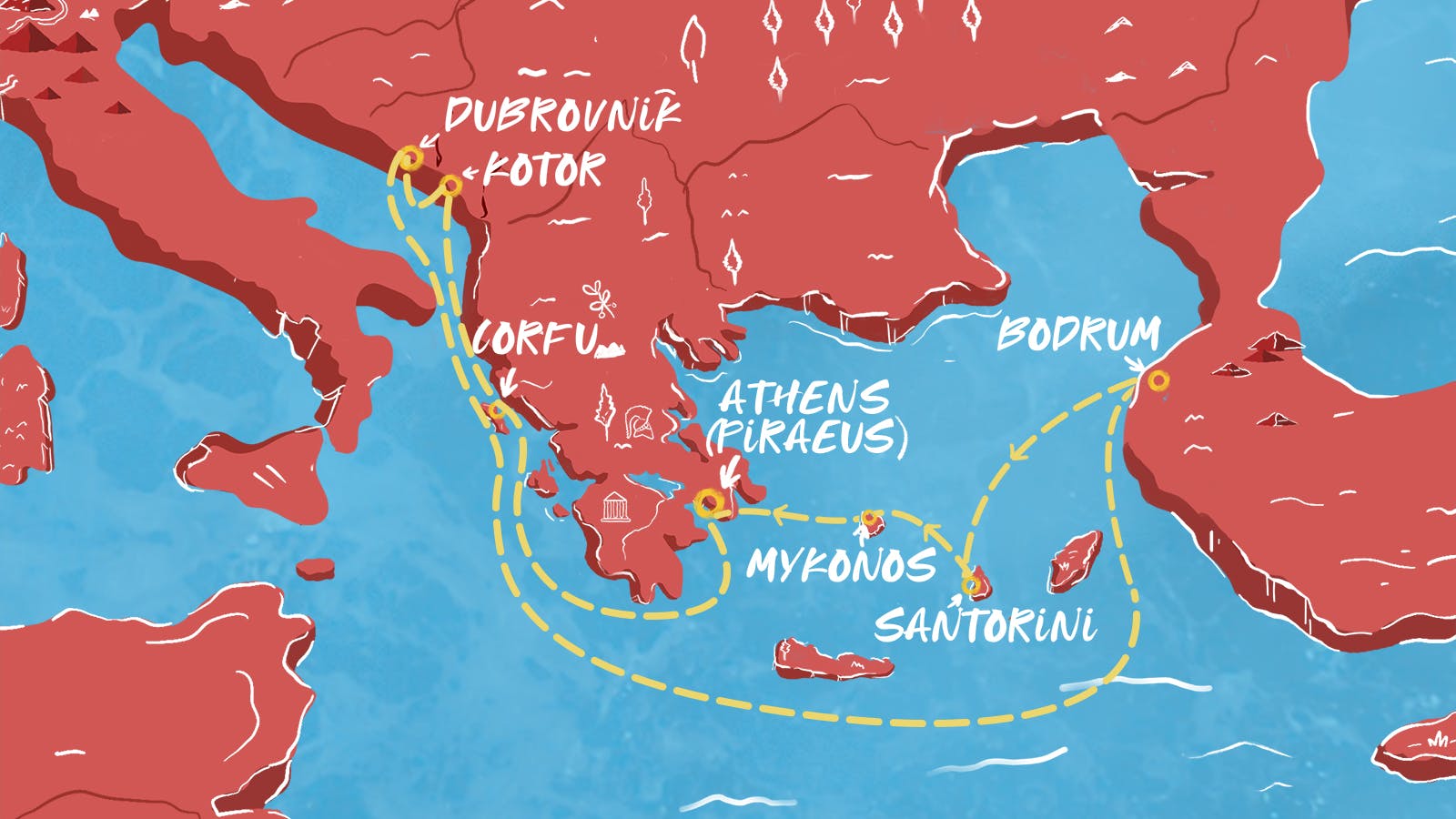 Map of Starry Nights in Greece & Croatia itinerary
