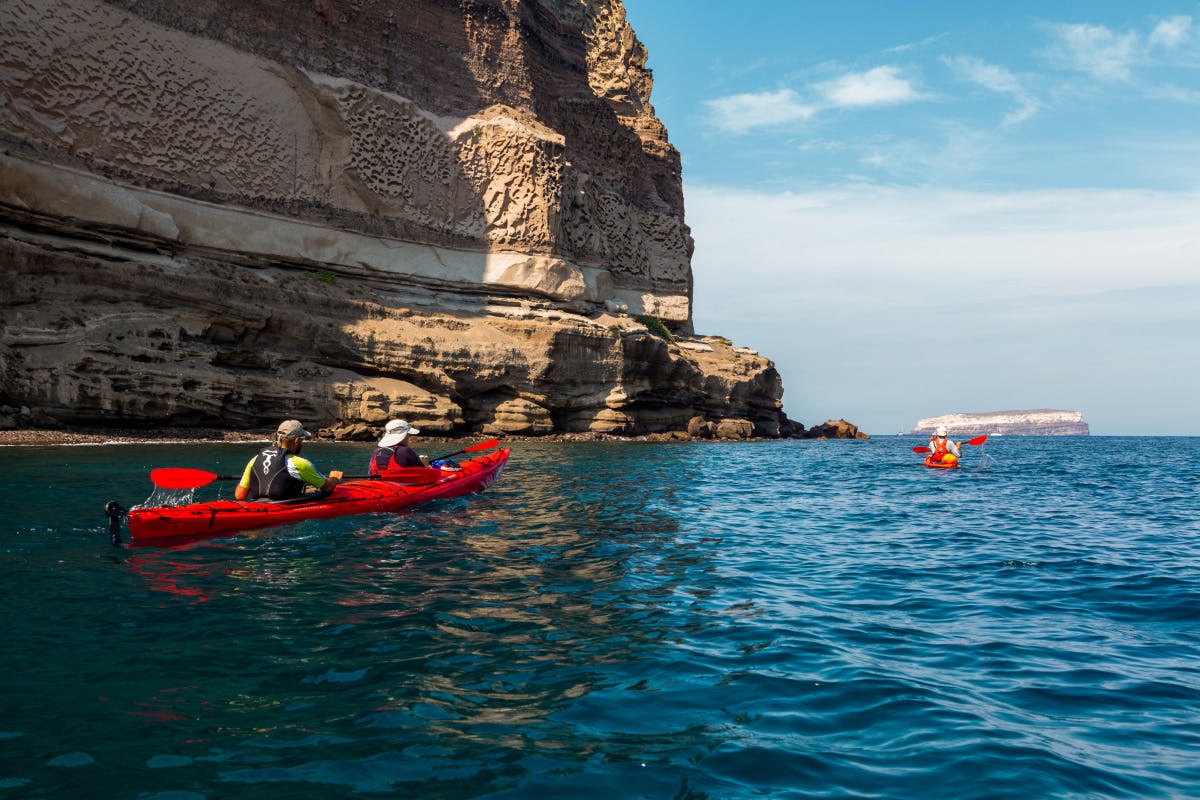 kayaks on the water