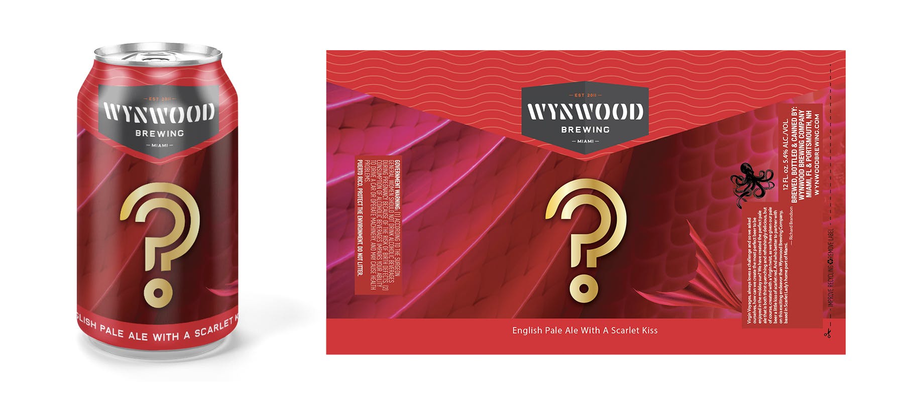 Wynwood Brewing Miami, beer can and label