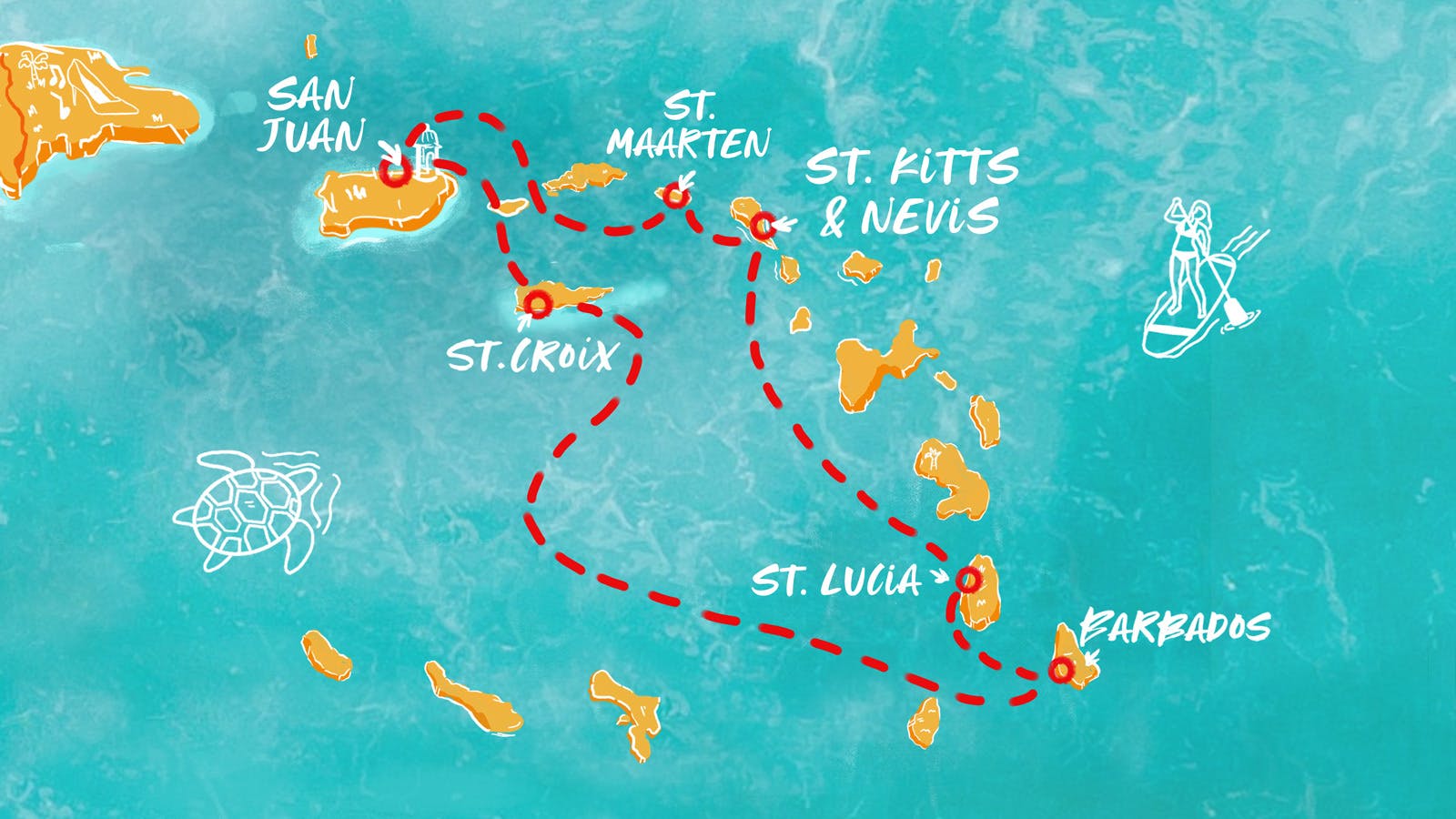 Map of Valiant New Year’s Ahoy! itinerary