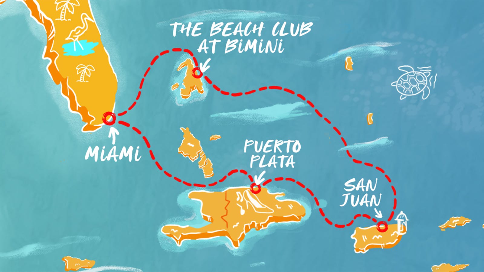 Map of Resilient Caribbean Holidays itinerary