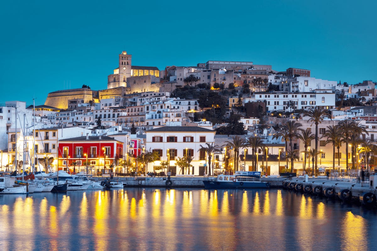 Ibiza Sunset Over Cap Negret Dalt Vila by Night