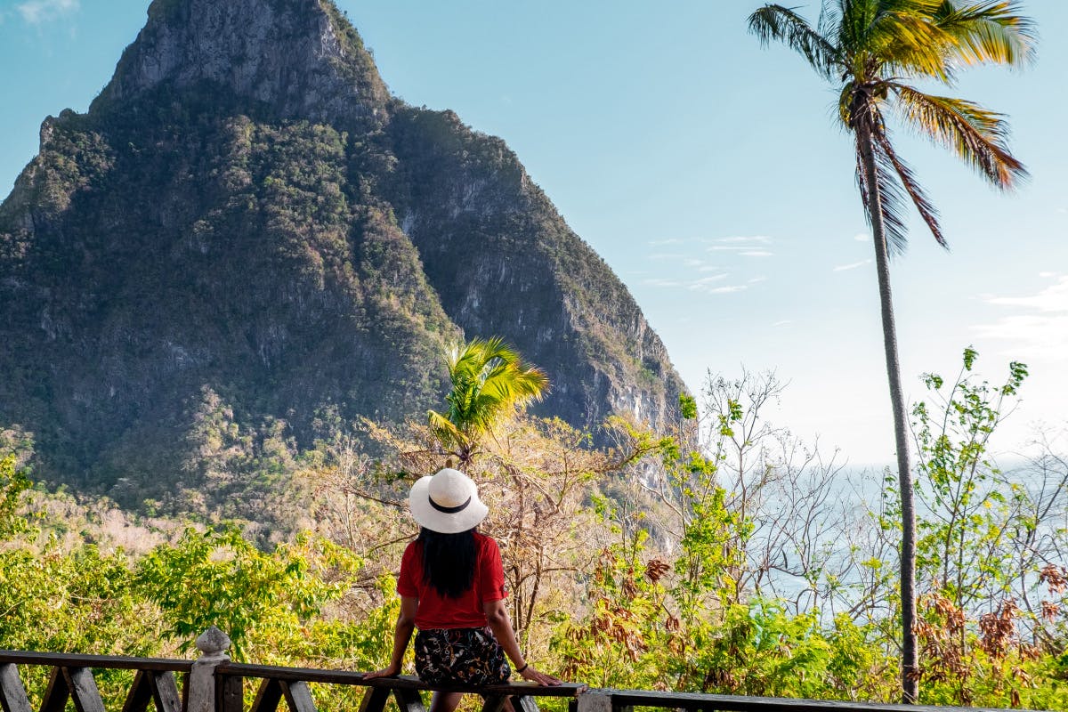 view overlooking the mountain and sea
