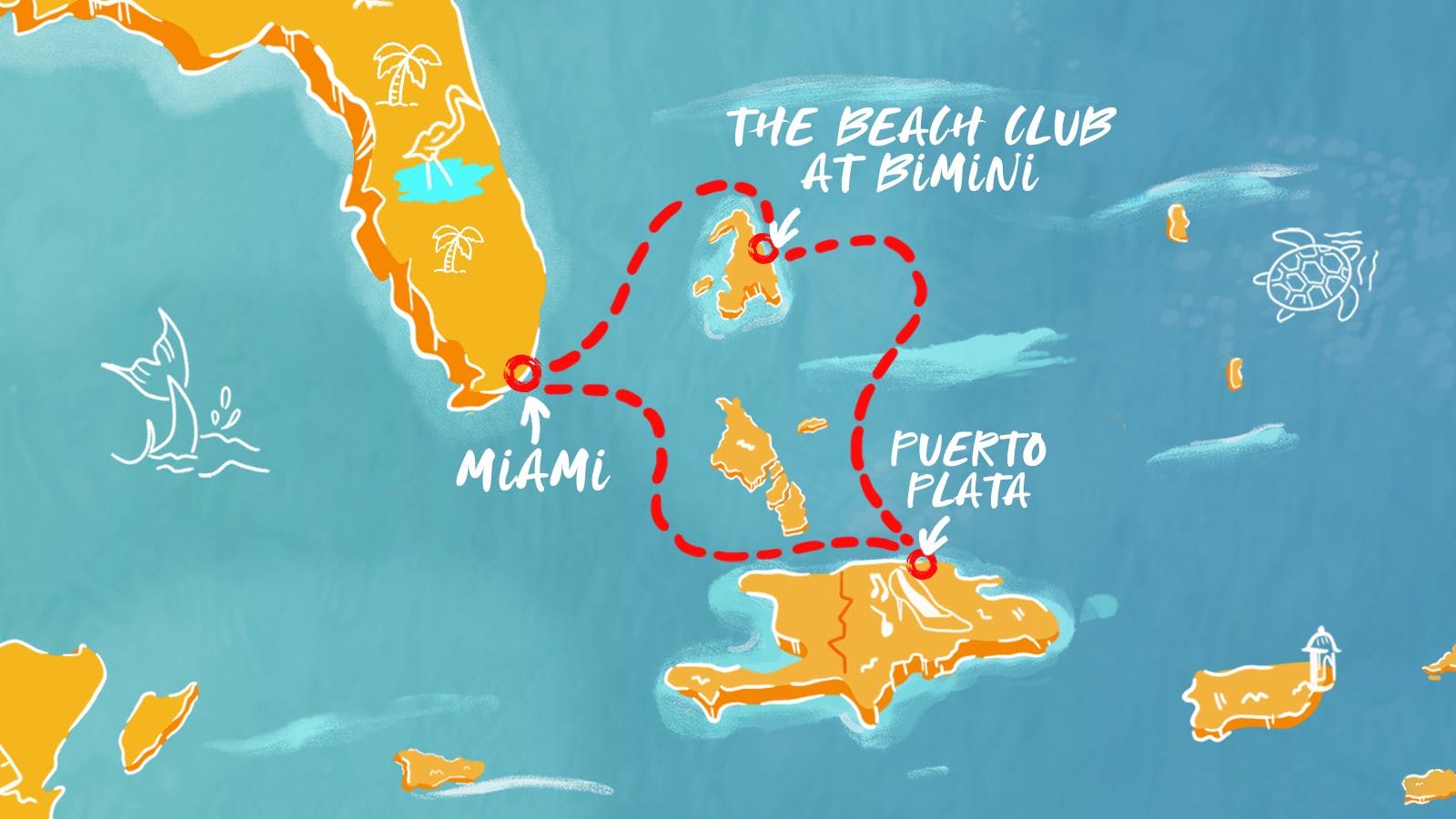 Map of Brilliant Caribbean Holidays itinerary