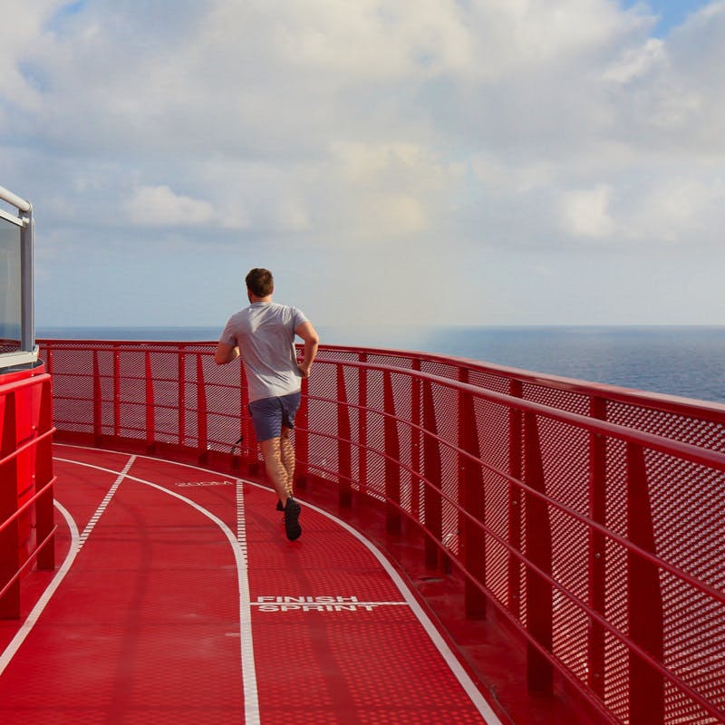 Man running at The Runway