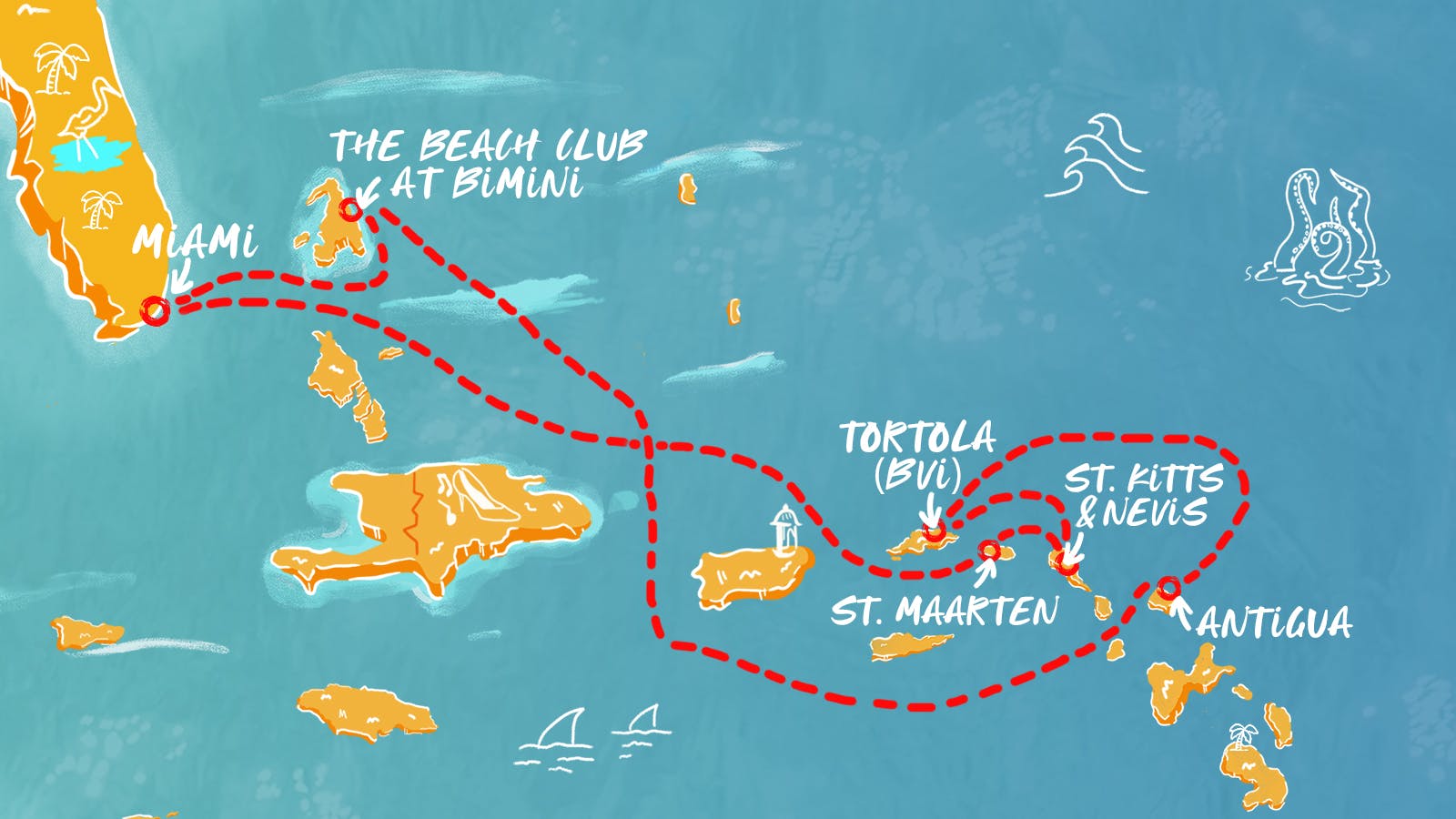 Map of Brilliant New Year's Ahoy! itinerary