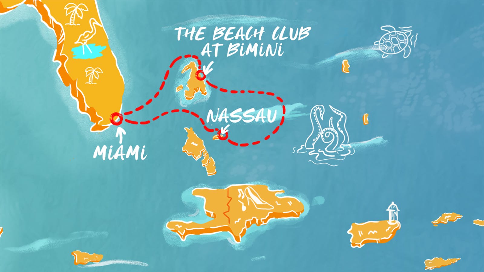 Map of Fire and Sunset Soirées itinerary