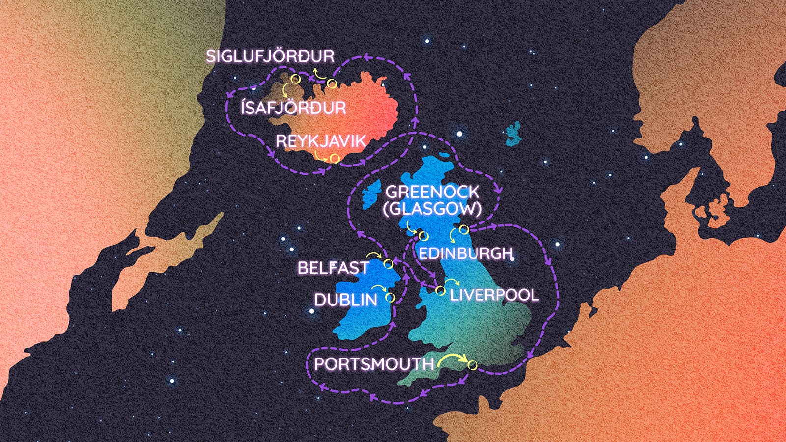 Map of Eclipse in the Land of Fire and Ice itinerary